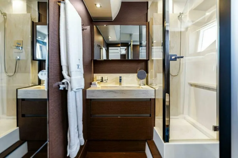 Slide: The Image of 2019 63 Prestige Flybridge - RT Time - Master Stateroom Head - 5883959