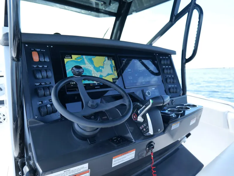 Slide: The Image of Blackfin 332 CC - Helm Station Electronics  2024 Blackfin 332 Center Console - 5889708