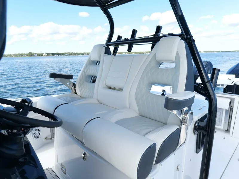 Slide: The Image of Blackfin 332 CC - Helm Station Seating 2024 Blackfin 332 Center Console - 5889711