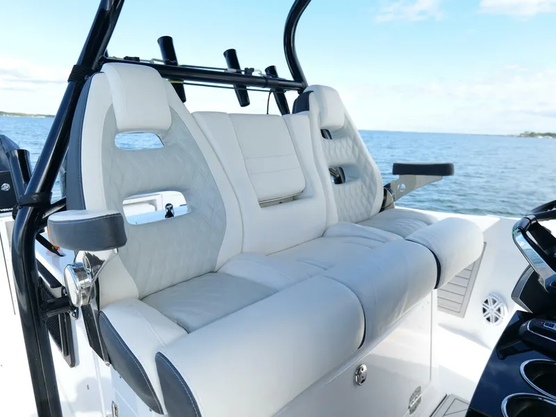 Slide: The Image of Blackfin 332 CC - Helm Station Seating 2024 Blackfin 332 Center Console - 5889716