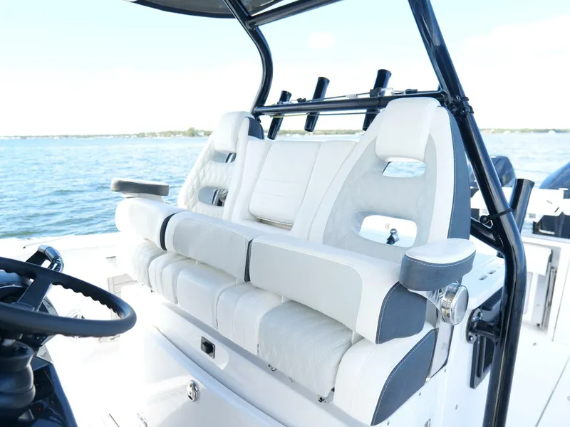 Slide: The Image of Blackfin 332 CC - Helm Station Seating 2024 Blackfin 332 Center Console - 5889721