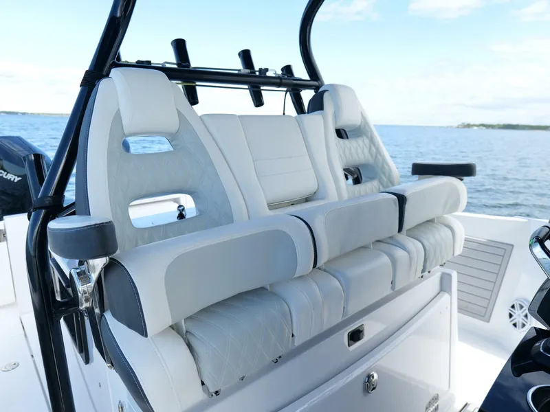 Slide: The Image of Blackfin 332 CC - Helm Station Seating 2024 Blackfin 332 Center Console - 5889726