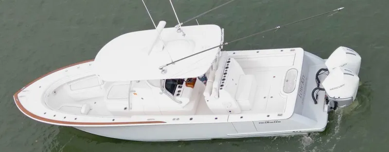 Slide: The Image of Valhalla 33 LOW KEY - Aerial Profile 2021 33 Valhalla Center Console LOW KEY - 5890542