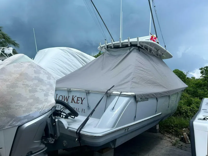 Slide: The Image of Valhalla 33 LOW KEY - Aft Profile At Dock 2021 33 Valhalla Center Console LOW KEY - 5890546