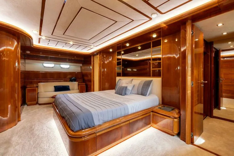 Slide: The Image of 2001 Ferretti 94 Raised Pilothouse - Dreamchaser -Master Stateroom 2001 Ferretti 94 Raised Pilothouse - Dreamchaser - 5895222