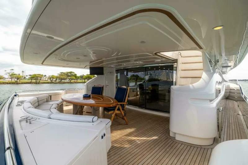 Slide: The Image of 2001 Ferretti 94 Raised Pilothouse - Dreamchaser -Aft Deck 2001 Ferretti 94 Raised Pilothouse - Dreamchaser - 7650296