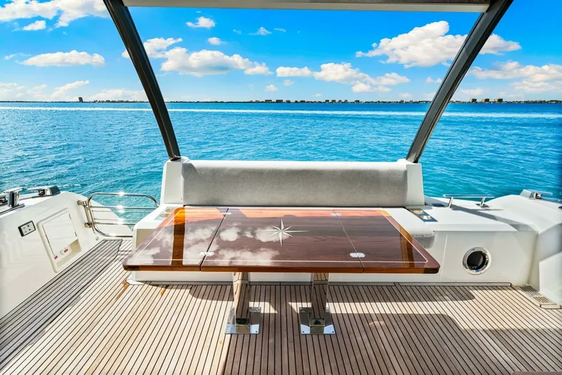 Slide: The Image of 2019 Prestige 630 Flybridge - 2019 Prestige 630 Flybridge - Stern Seating - 6193375