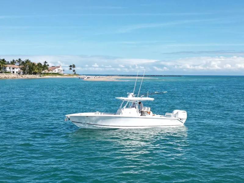 The Image of 2025 32 - FULL CIRCLE - Port Aerial Profile 2025 Jupiter 32 Center Console FULL CIRCLE - 5906954