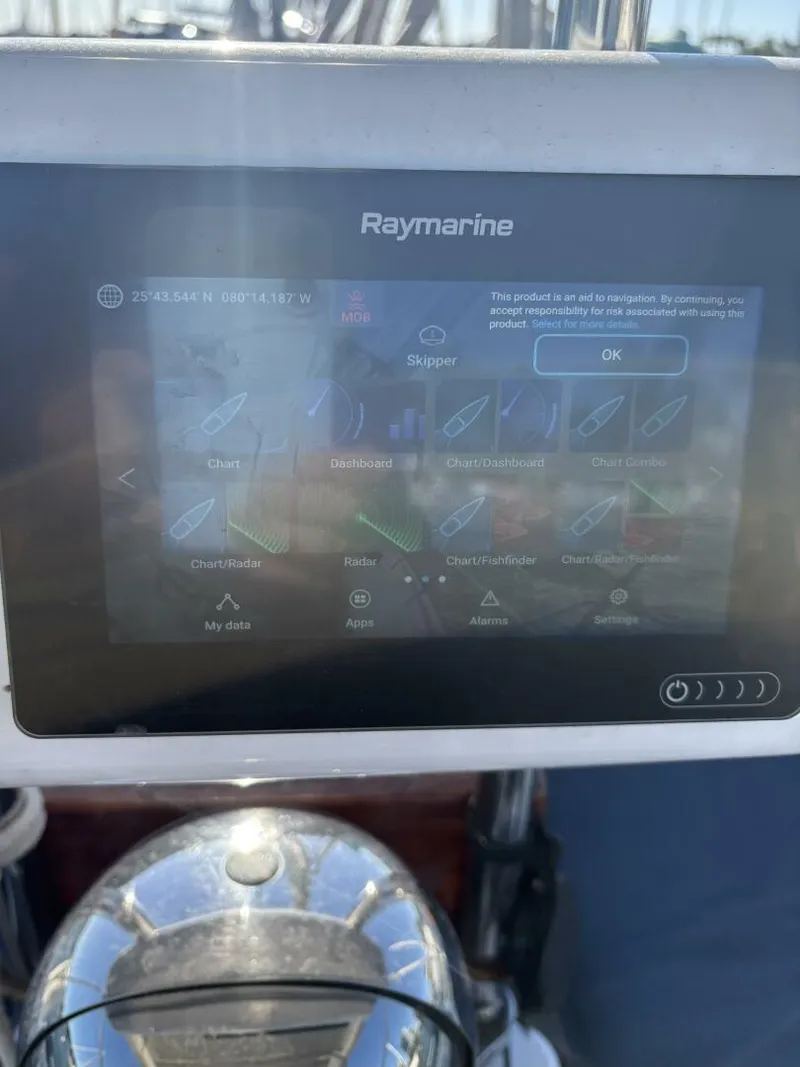 Slide: The Image of helm chart plotter Raymarine Axiom 7 in display at helm - 5913626