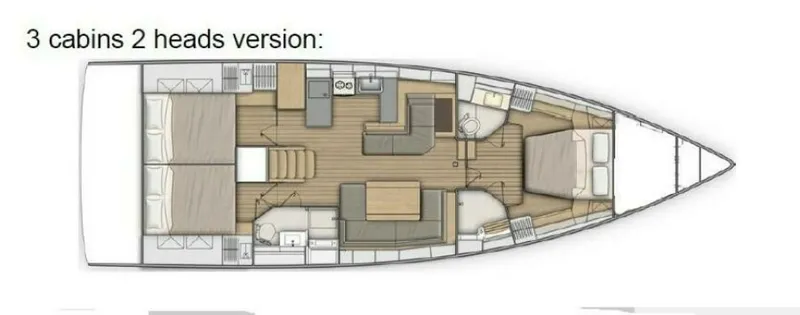 Slide: The Image of Beneteau Oceanis 51.1 Three Cabins / Two Heads Layout - 5920771