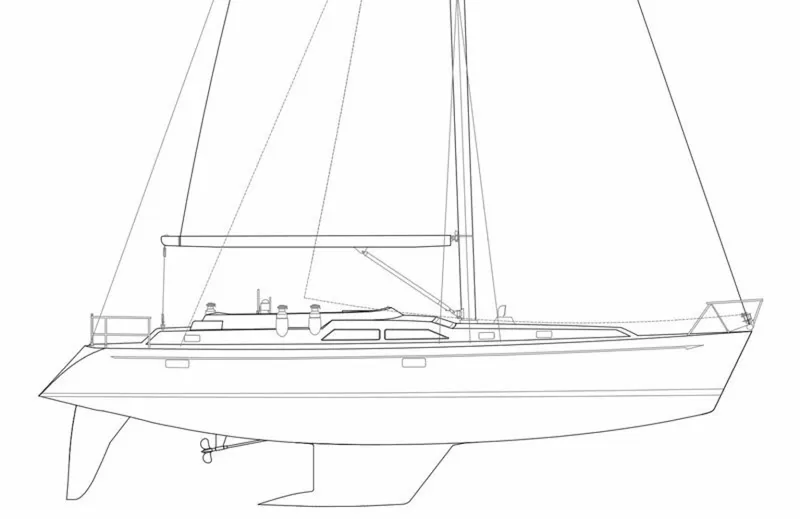 Slide: The Image of 1996 Hylas 46 - Underbody Profile Underbody profile drawing - 6001654