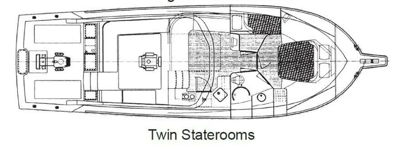Slide: The Image of Cabo Express 45 Two Cabins / One Head Layout Drawing - 5929200