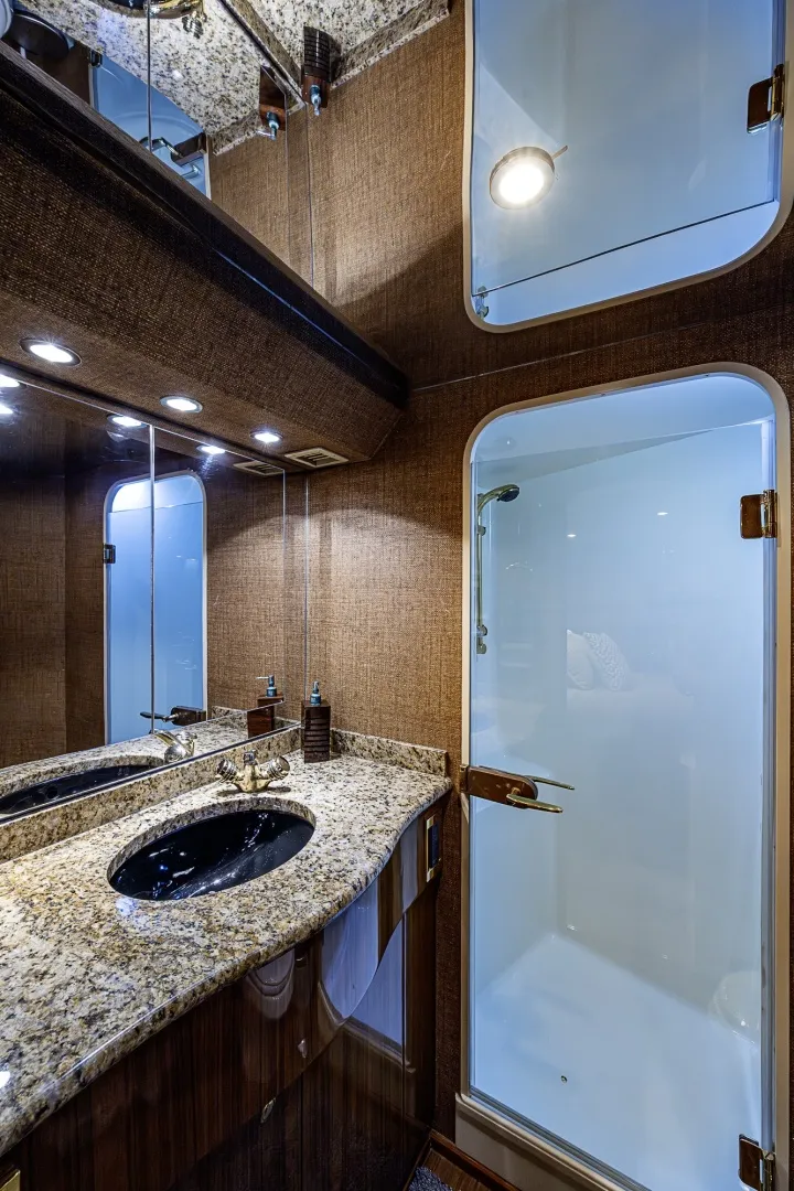 Slide: The Image of Viking 64 BIG BLUE - Master Stateroom Ensuite Head 2007 Viking 64 BIG BLUE - 7288547