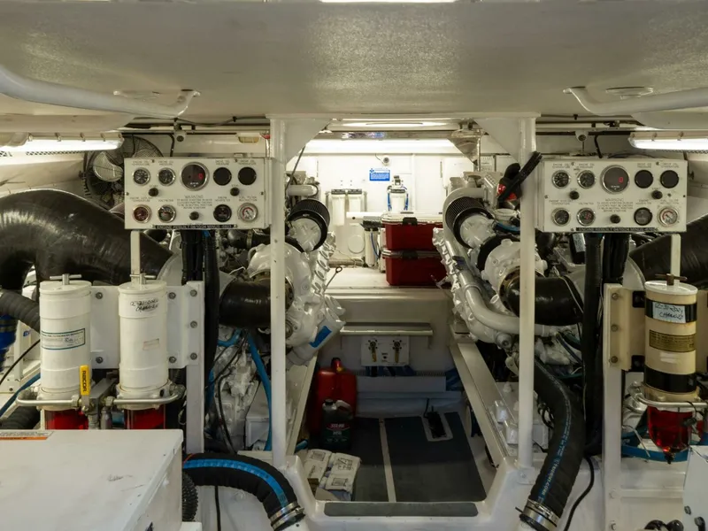 Slide: The Image of Viking 58 BAREFOOT - Engine Room 1998 Viking 58 Convertible BAREFOOT - 7676798