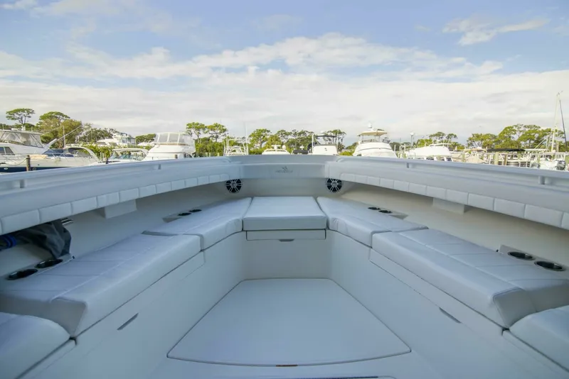 Slide: The Image of Regulator 41 - Miss Megan - Bow, Forward Seating 2021 Regulator 41 Center Console Miss Megan - 7654012