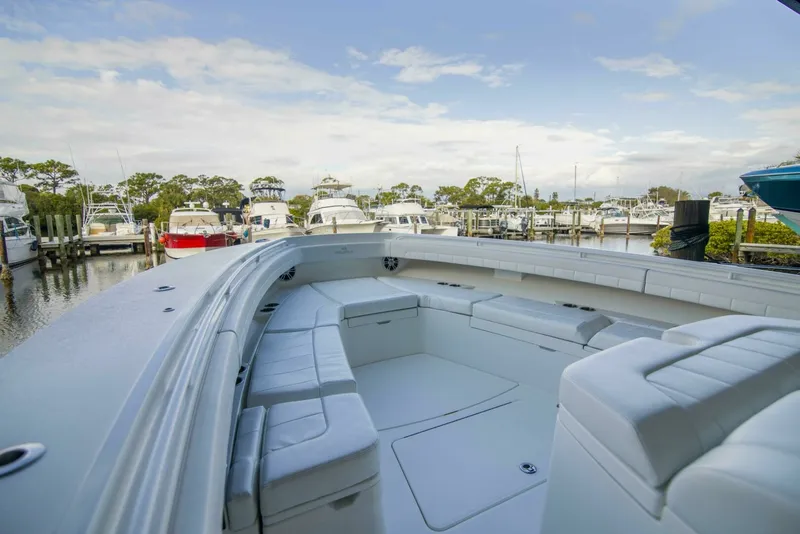Slide: The Image of Regulator 41 - Miss Megan - Bow, Forward Seating 2021 Regulator 41 Center Console Miss Megan - 7654011