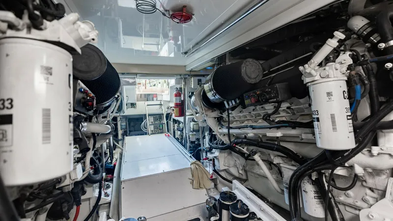 Slide: The Image of 2007 Hatteras 68 Convertible- KEMOSABE- Engine Room - 7514555