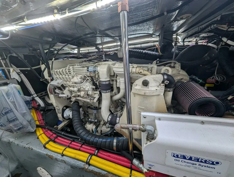 Slide: The Image of Carver 455 Aft Cabin Port Engine - 5960543