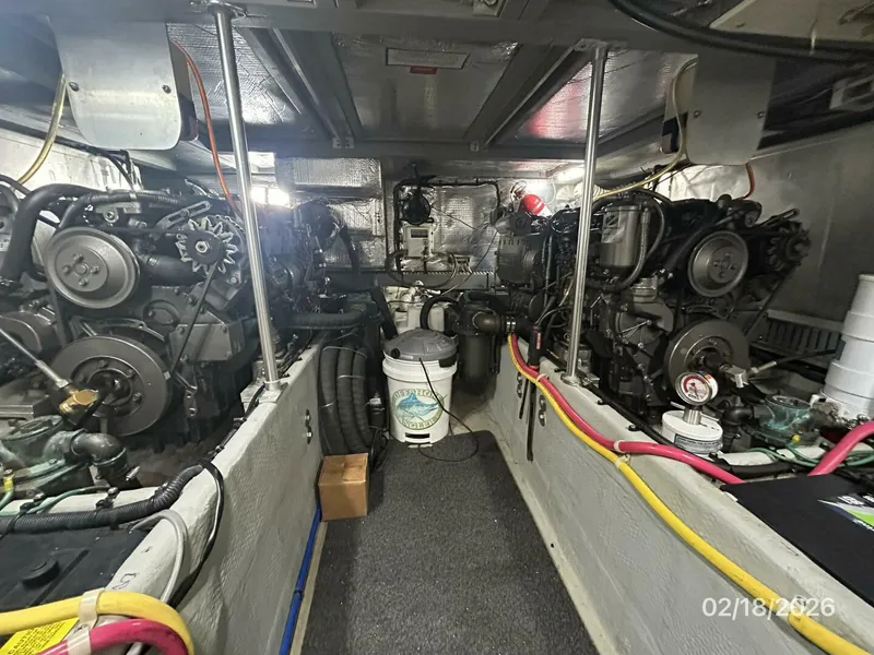 Slide: The Image of 43' Mainship engine room aft - 5961187