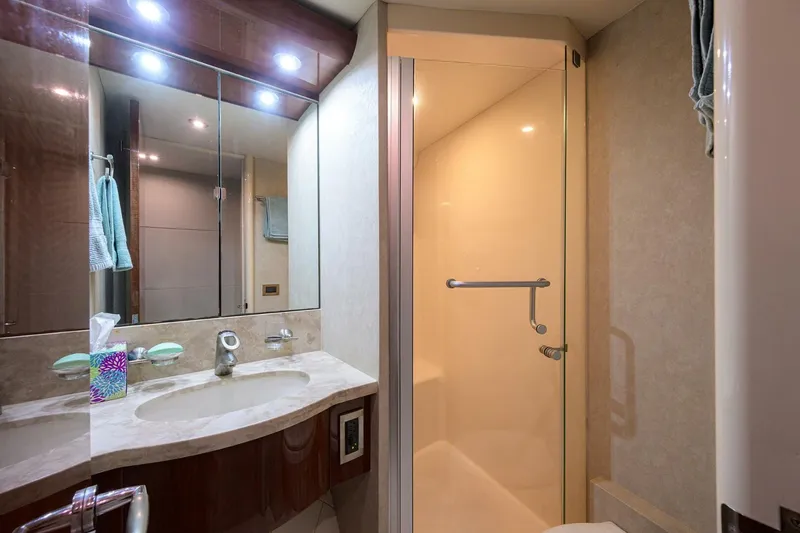 Slide: The Image of Lazzara 80 WILLYN - Forward Guest Head 2007 Lazzara 80 Flybridge Motoryacht WILLYN - 5962874