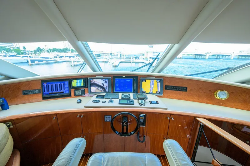 Slide: The Image of Lazzara 80 WILLYN - Enclosed Flybridge Helm  2007 Lazzara 80 Flybridge Motoryacht WILLYN - 5964862