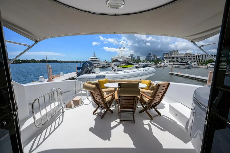 Slide: The Image of Lazzara 80 WILLYN - Enclosed Flybridge Aft Deck 2007 Lazzara 80 Flybridge Motoryacht WILLYN - 5964863
