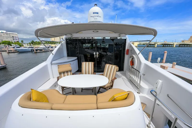 Slide: The Image of Lazzara 80 WILLYN - Enclosed Flybridge Aft Deck 2007 Lazzara 80 Flybridge Motoryacht WILLYN - 5964865