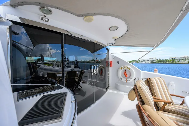 Slide: The Image of Lazzara 80 WILLYN - Enclosed Flybridge Aft Deck 2007 Lazzara 80 Flybridge Motoryacht WILLYN - 5964866