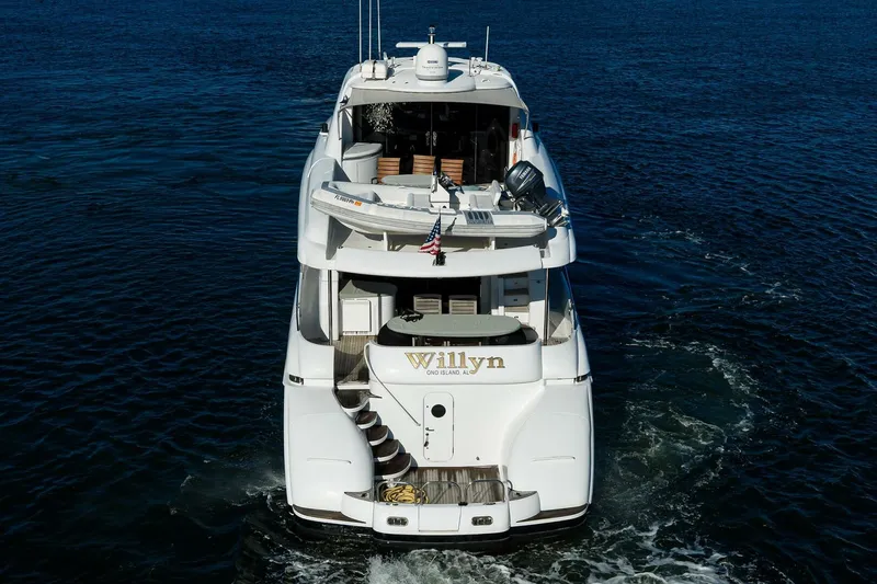 Slide: The Image of Lazzara 80 WILLYN - Aerial Aft Profile 2007 Lazzara 80 Flybridge Motoryacht WILLYN - 5980991