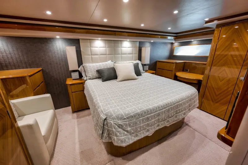 Slide: The Image of 2011 Viking 76 Enclosed Bridge- TEUSEAS- Master Stateroom - 5966509