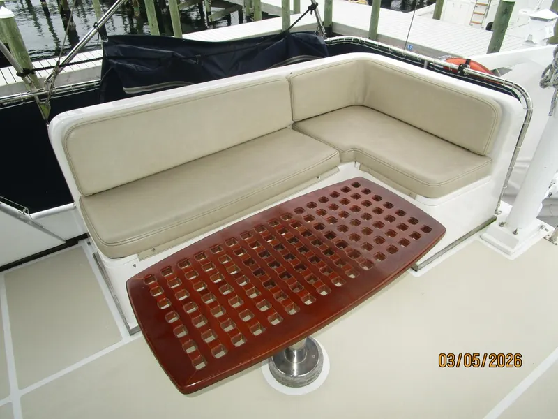 Slide: The Image of 42' Grand Banks flybridge starboard aft seating - 5973556