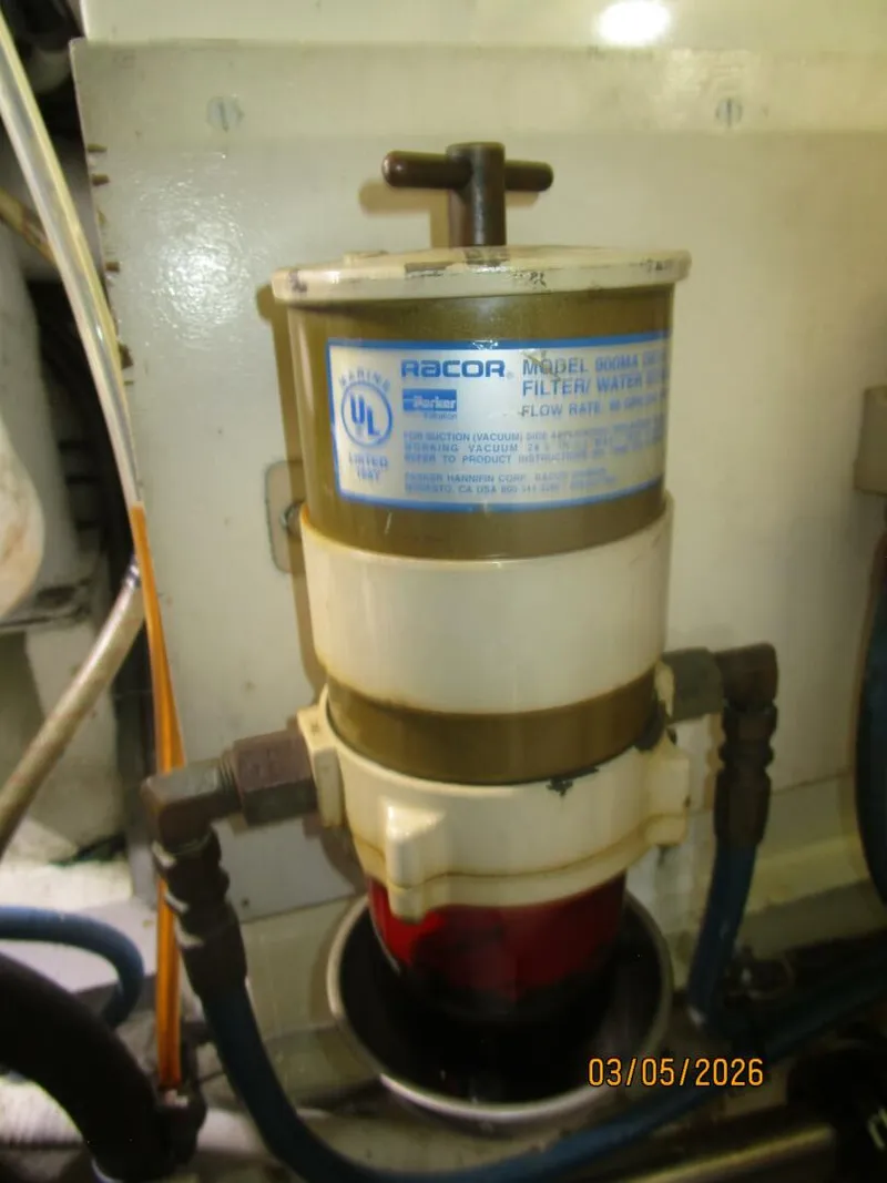 Slide: The Image of 42' Grand Banks starboard Racor fuel filter - 5973613