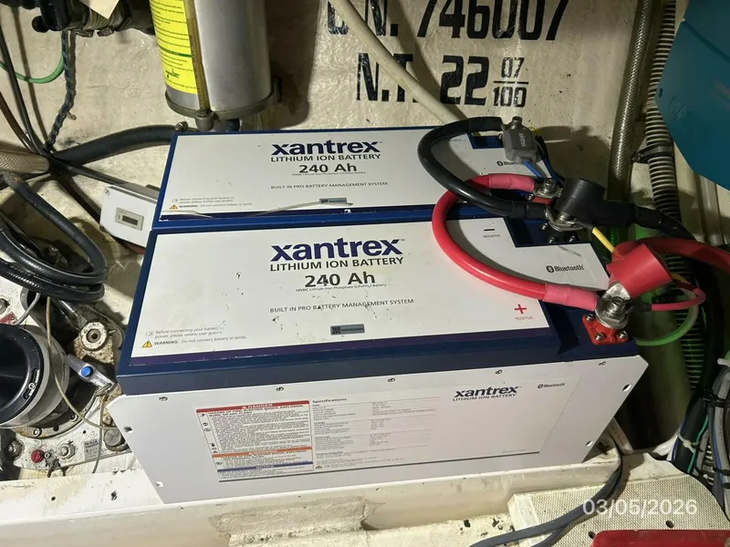 Slide: The Image of 42' Grand Banks house battery bank - 5973576