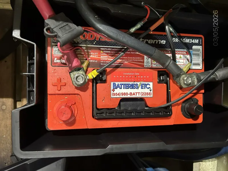 Slide: The Image of 42' Grand Banks generator start battery - 5973569