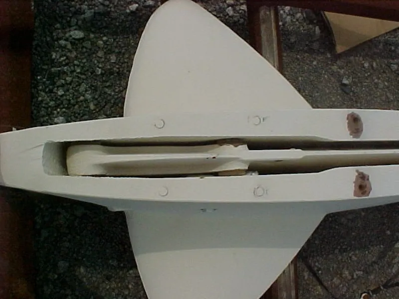 Slide: The Image of 2003 Beneteau Oceanis 311 - Factory Picture Lifting Keel Looking from the top of the keel trunk down, before installed on hull - 5999301