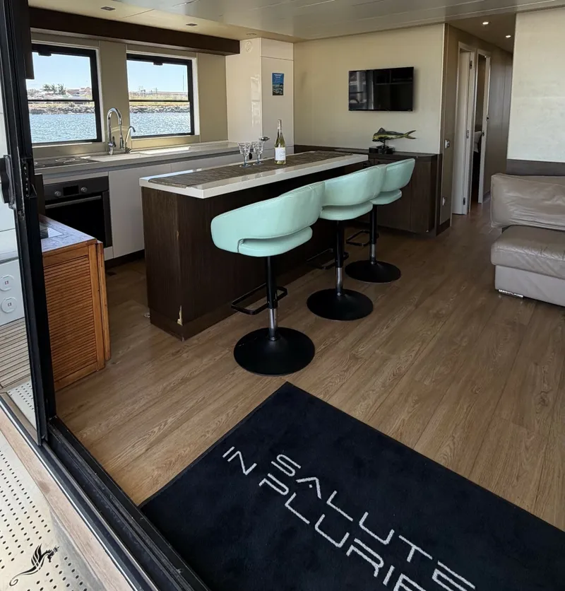 Slide: The Image of Cockpit Looking in Salon 2018 54' Overblue Power Catamaran For Sale - 6002987