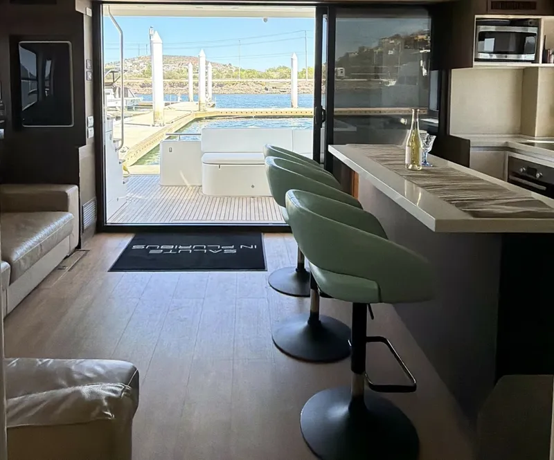 Slide: The Image of View From Salon to Cockpit 2018 54' Overblue Power Catamaran For Sale - 6002998