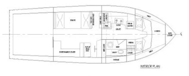 Slide: The Image of 1989 Duffy 35 Flybridge - Layout Galley down layout - 6005723