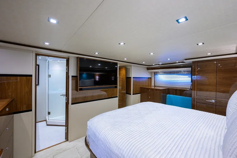 Slide: The Image of Viking 80 MERCEDES - Master Stateroom 2023 Viking 80 Convertible MERCEDES - 7658239