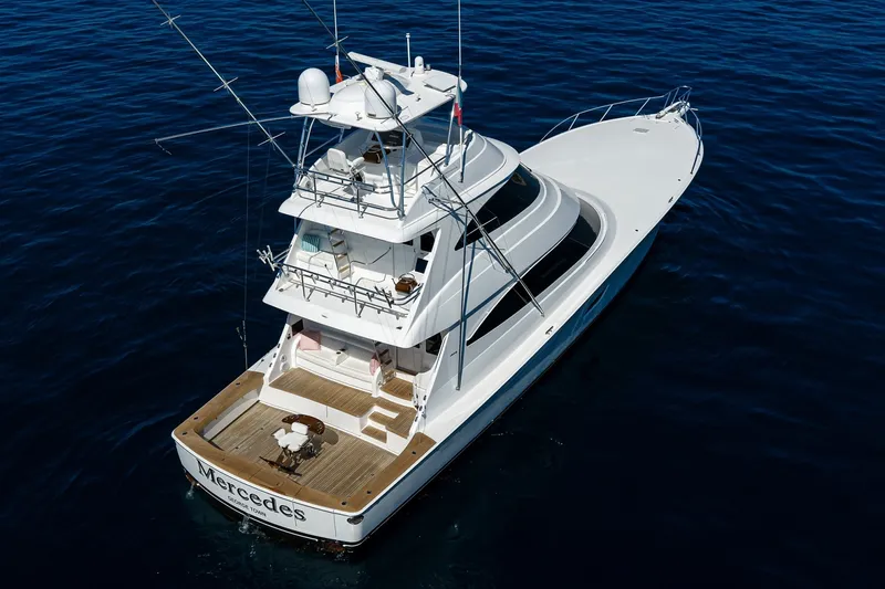 Slide: The Image of Viking 80 MERCEDES - Starboard Aft Aerial Profile 2023 Viking 80 Convertible MERCEDES - 6008732