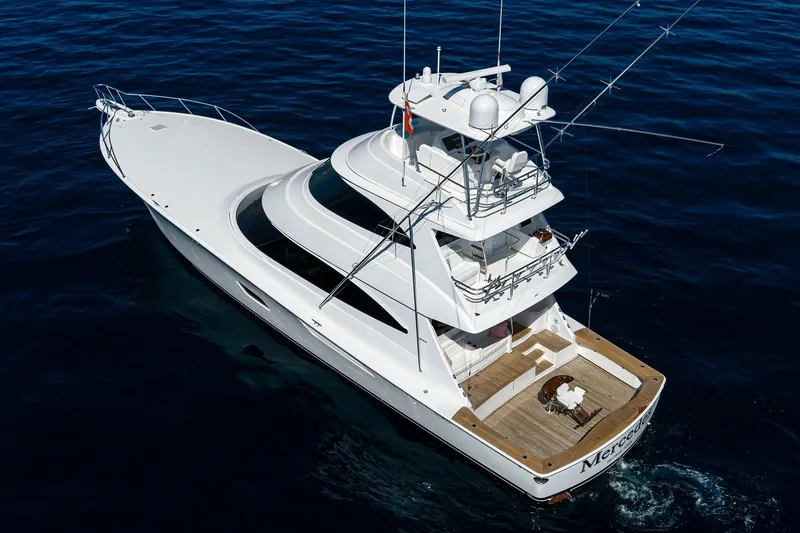 Slide: The Image of Viking 80 MERCEDES - Port Aft Aerial Profile 2023 Viking 80 Convertible MERCEDES - 6008730