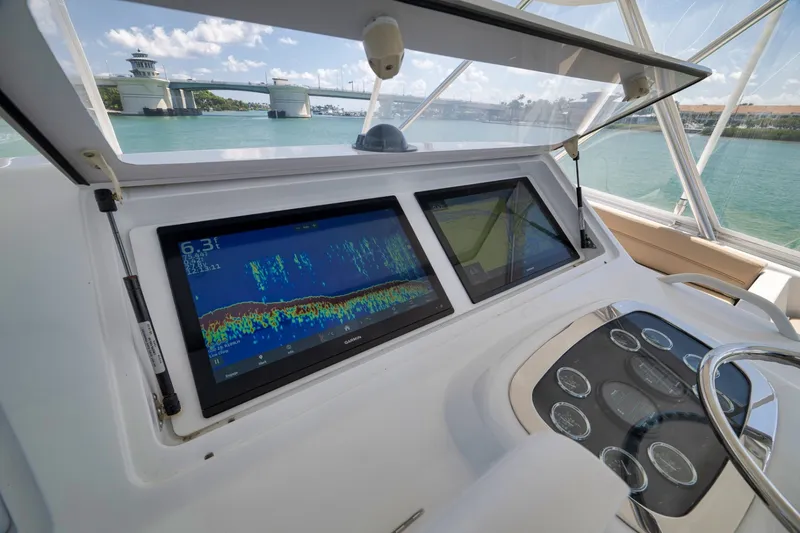 Slide: The Image of Viking 52 - THE HURRICANE - Flybridge Helm Station Electronics  2003 Viking 52 Convertible - THE HURRICANE  - 6018886