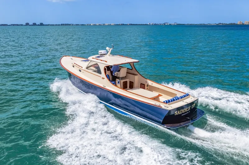 Slide: The Image of 1998 36 Hinckley Picnic Boat Running Shot - 6041724