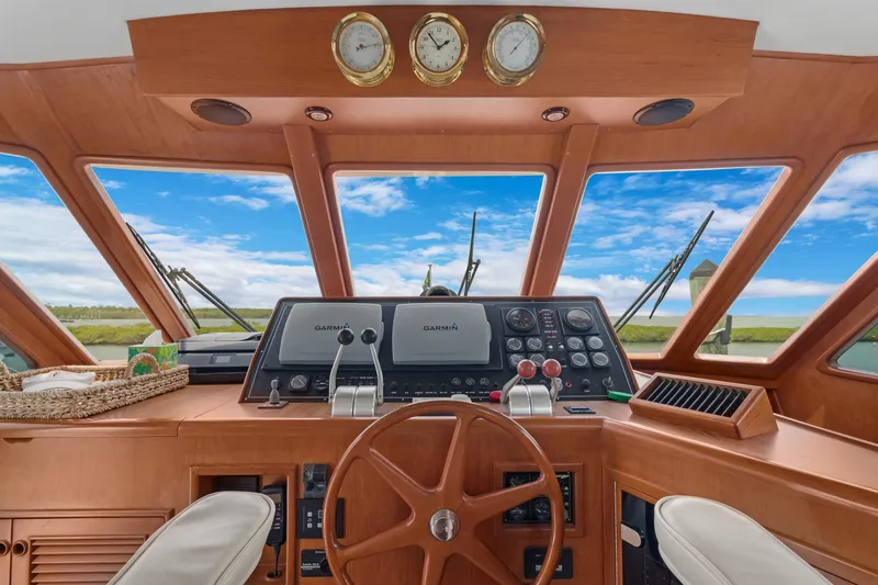 Slide: The Image of Pilothouse Helm With Overhead Barometer, Clock, And Thermometer - 6062849