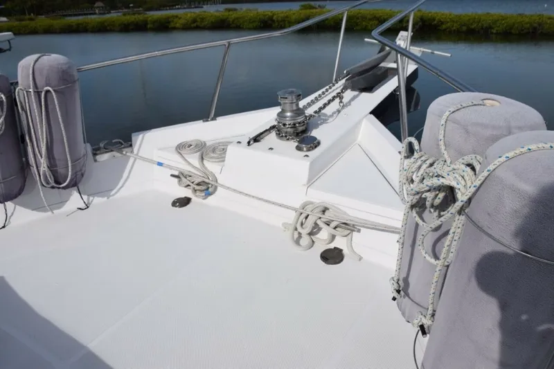 Slide: The Image of Pulpit And Electric Windlass With Two Mounted Anchors And Rode, Fender Storage Racks - 6062912