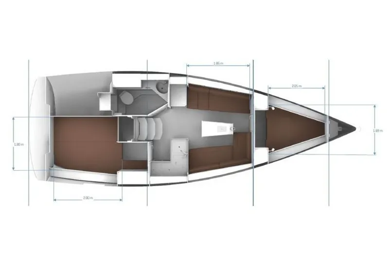 Slide: The Image of Bavaria Cruiser 34 interior layout - 6051097