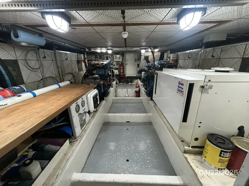 Slide: The Image of 49' DeFever engine room forward - 6061931