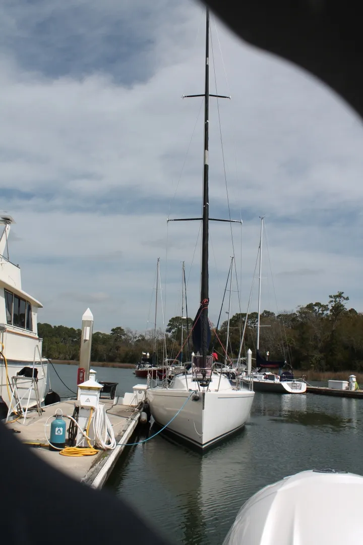 Slide: The Image of J/109 Shoal Draft with Carbon Spars Moored - 6067217