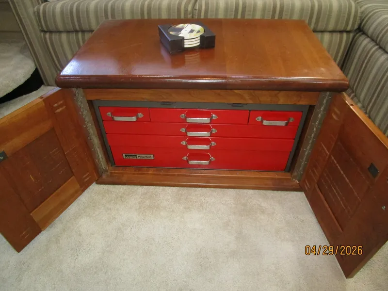 Slide: The Image of 44' Cruisers salon coffee table-tool chest - 6075656