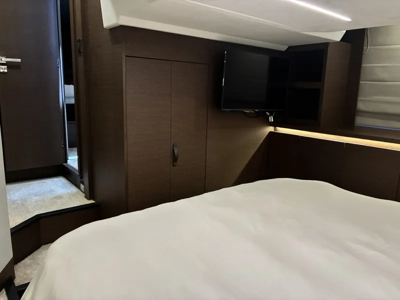 Slide: The Image of 2020 Prestige 420S -  Master stateroom TV and large hanging locker - 6081655
